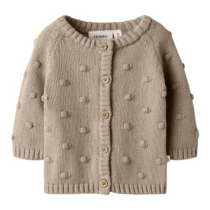 Lil' Atelier Cardigan LS Strik Baby Gable Oxford Tan