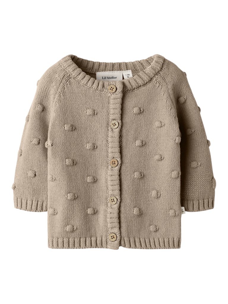 Lil' Atelier Cardigan LS Strik Baby Gable Oxford Tan