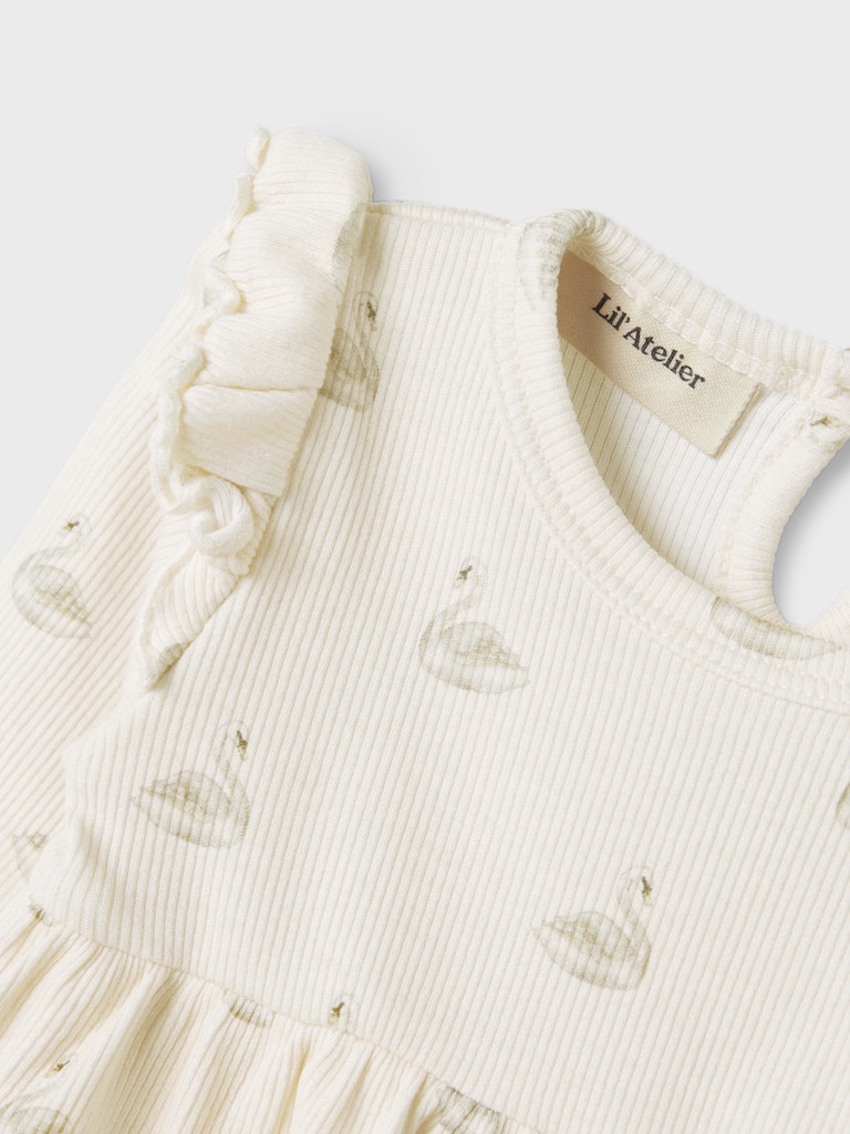 Lil' Atelier Kjolebody LS Gavo Ege Pastel Parchment - Billede 2