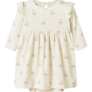 Lil' Atelier Kjolebody LS Gavo Ege Pastel Parchment