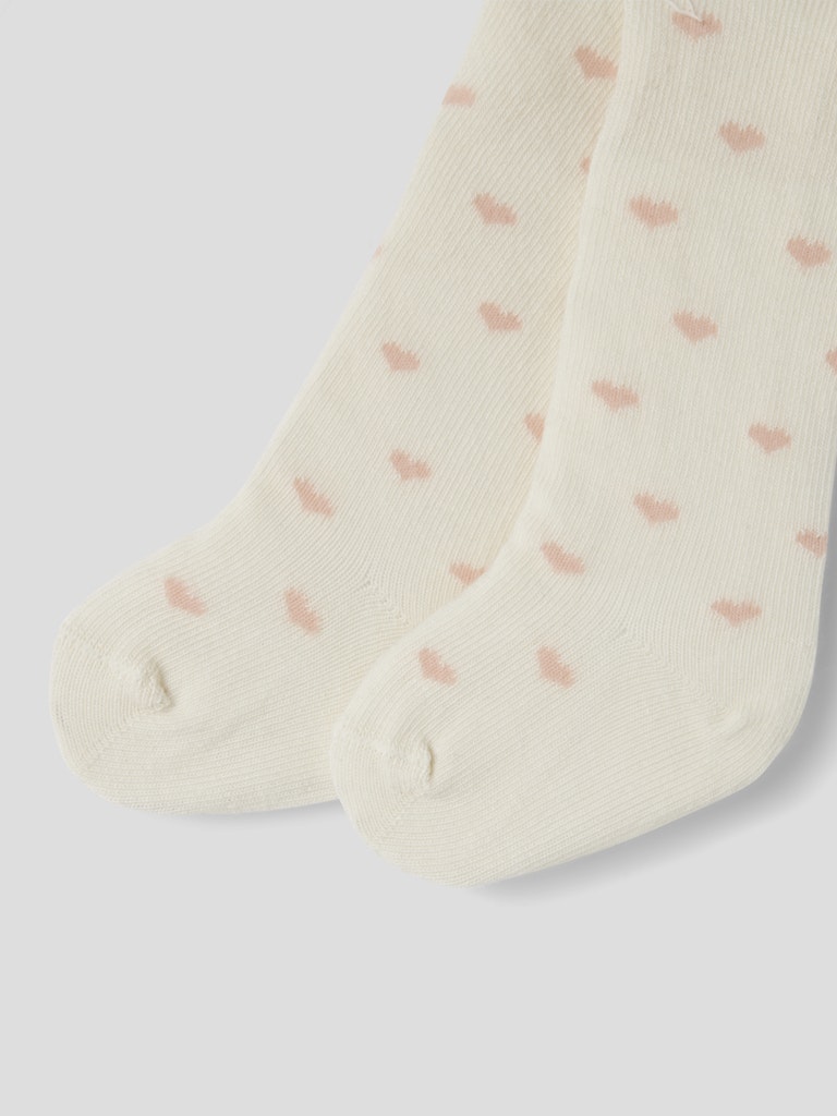Lil' Atelier Strømpebukser Baby Reba Len Light Turtledove - Billede 3