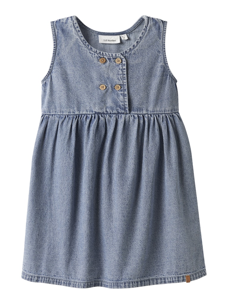 Lil' Atelier Kjole Mini Taya Spencer Medium Blue Denim