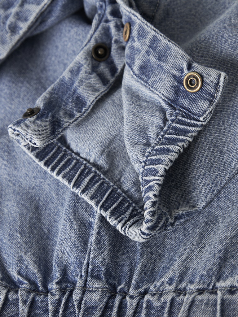 Lil' Atelier Smækbukser Baby Taya Loose Overall Medium Blue Denim - Billede 2
