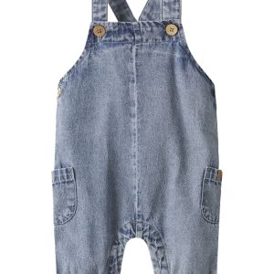 Lil' Atelier Smækbukser Baby Taya Loose Overall Medium Blue Denim