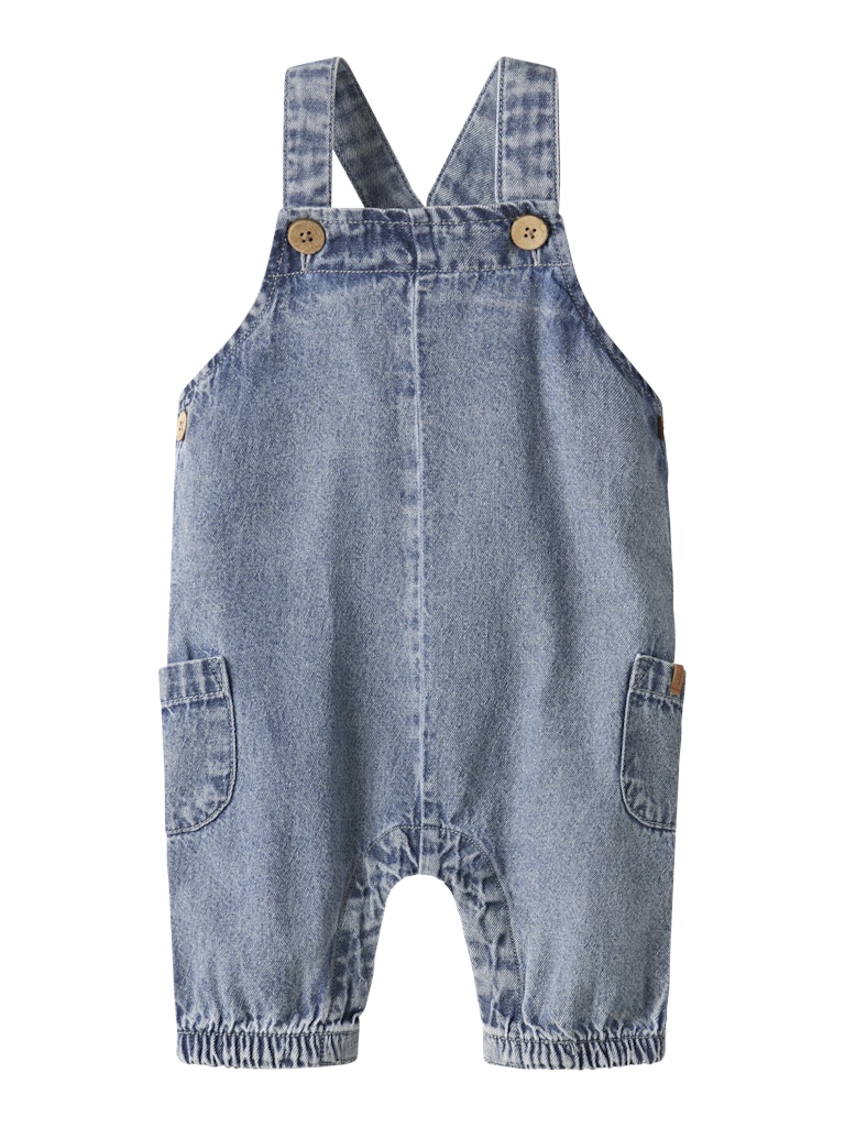 Lil' Atelier Smækbukser Baby Taya Loose Overall Medium Blue Denim
