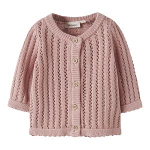 Lil' Atelier Cardigan Baby LS Strik Fabiola Misty Rose