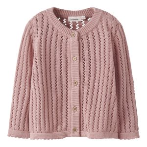 Lil' Atelier Cardigan Mini LS Strik Fabiola Misty Rose