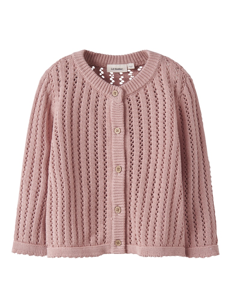 Lil' Atelier Cardigan Mini LS Strik Fabiola Misty Rose