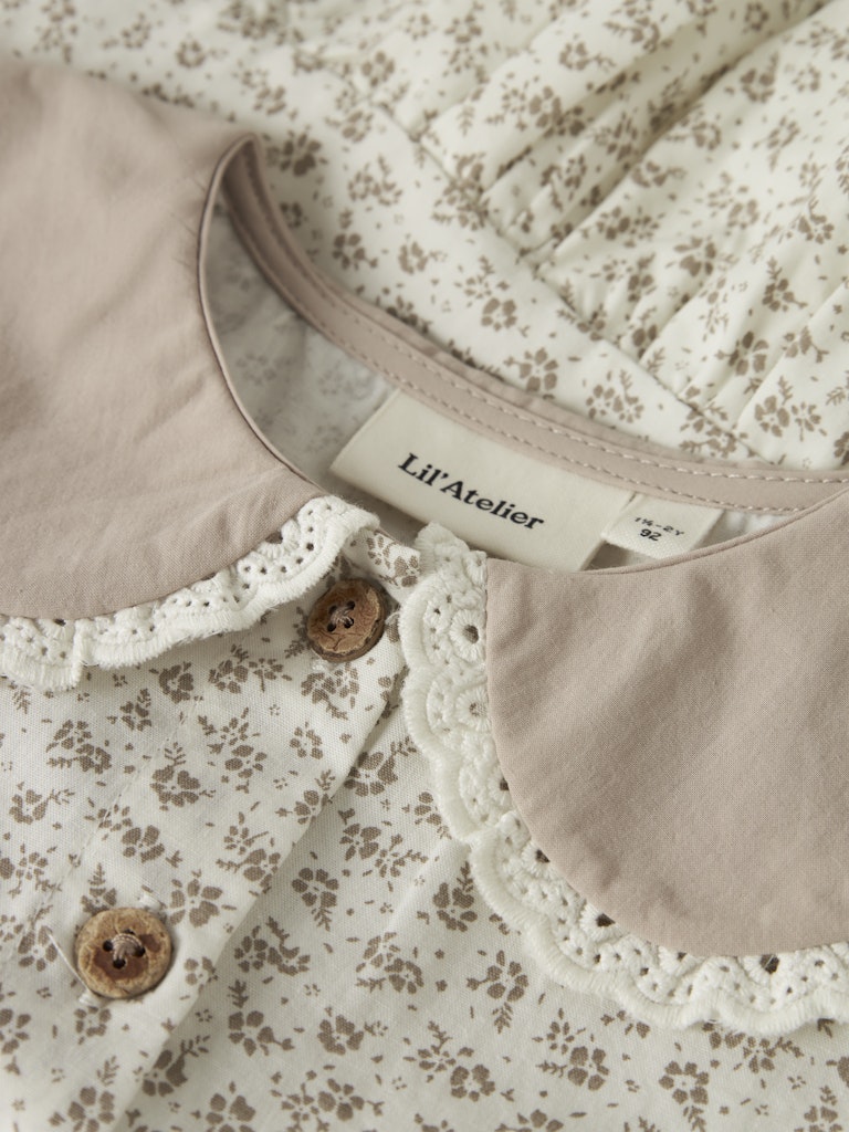 Lil' Atelier Skjorte Mini SS Fjola Loose Coconut Milk - Billede 3