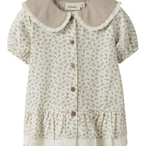 Lil' Atelier Skjorte Mini SS Fjola Loose Coconut Milk