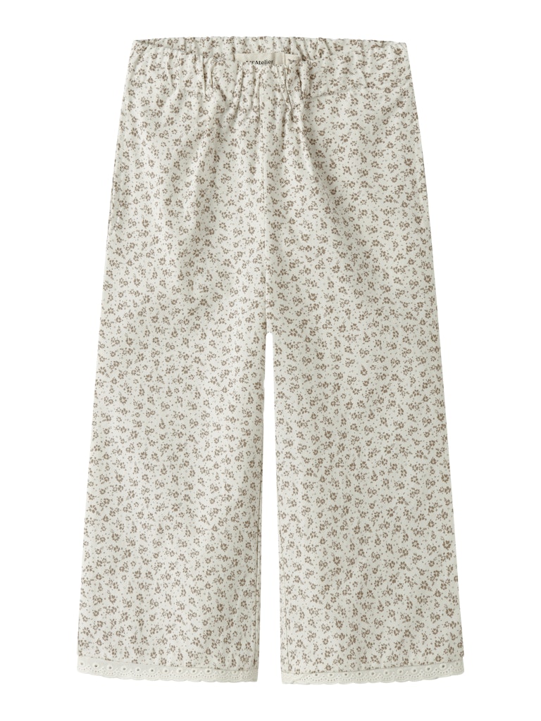 Lil' Atelier Bukser Mini Fjola Wide Ancle Coconut Milk