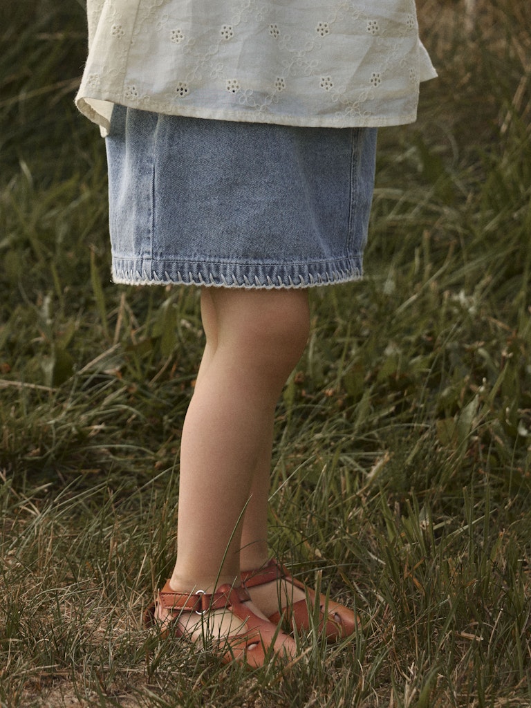 Lil' Atelier Nederdel Mini Funda Loose Medium Blue Denim - Billede 4