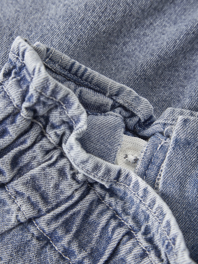 Lil' Atelier Nederdel Mini Funda Loose Medium Blue Denim - Billede 3