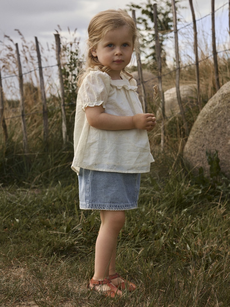 Lil' Atelier Nederdel Mini Funda Loose Medium Blue Denim - Billede 5