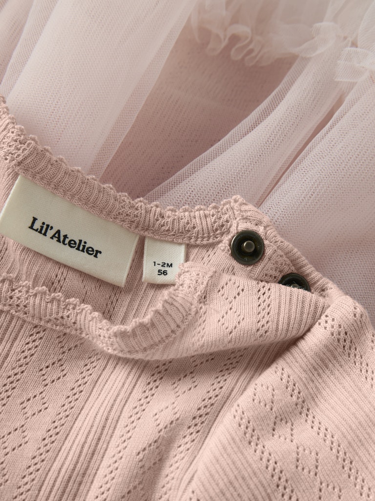 Lil' Atelier Kjolebody SS Fanella Tulle Peach Whip - Billede 3