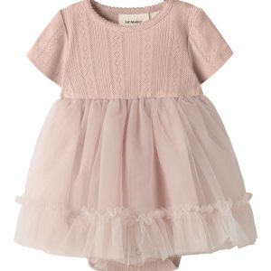 Lil' Atelier Kjolebody SS Fanella Tulle Peach Whip