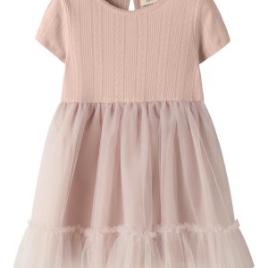 Lil' Atelier Kjole Mini SS Fanella Tulle Peach Whip