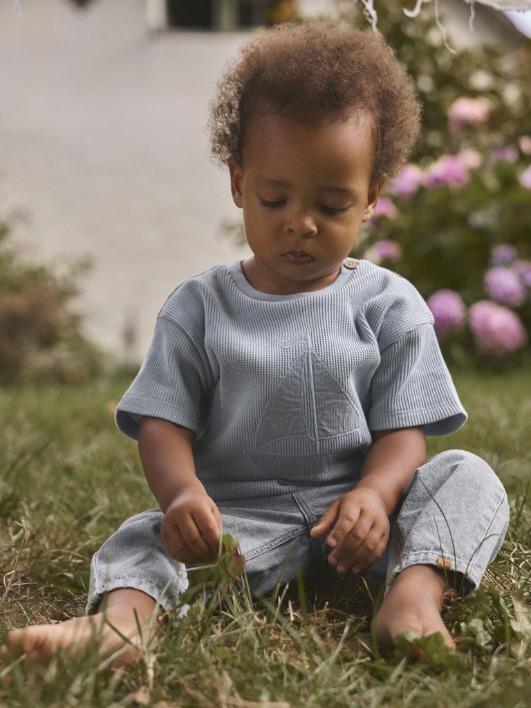 Lil' Atelier Sweatshirt Baby SS Harun Loose Dusty Blue - Billede 4