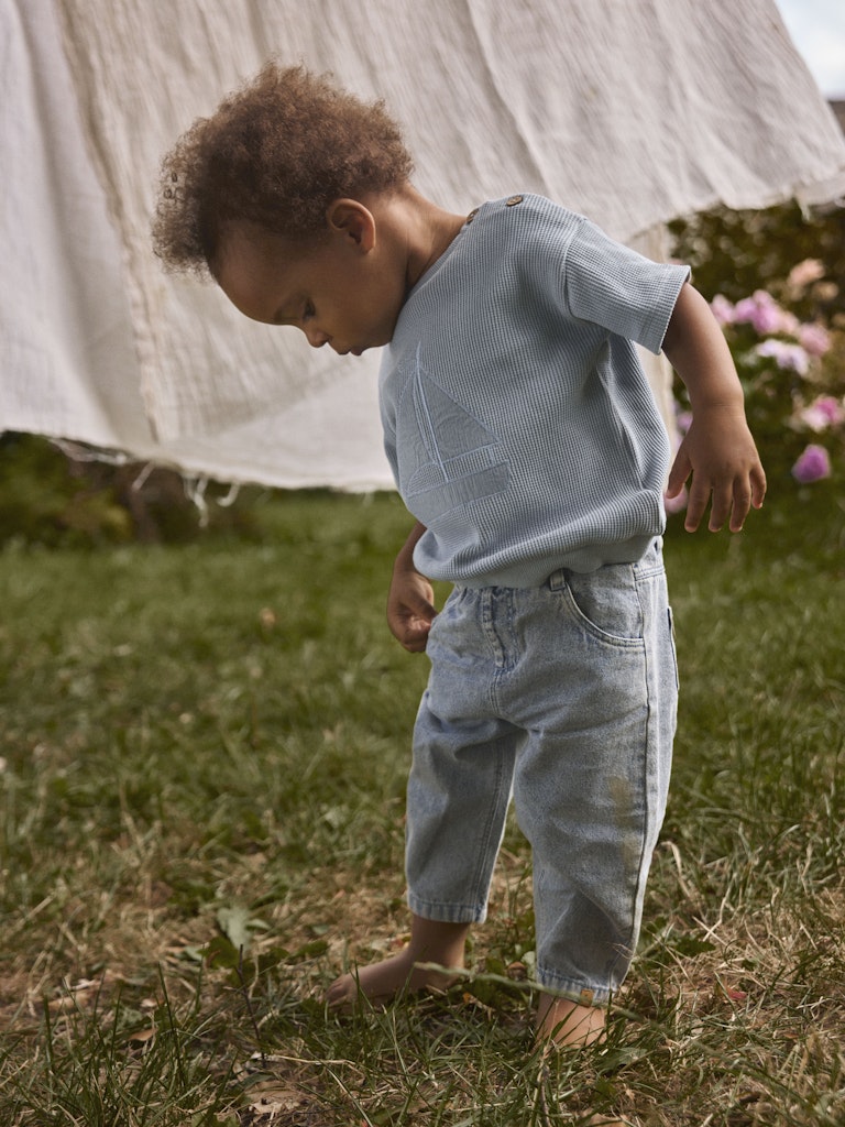 Lil' Atelier Sweatshirt Baby SS Harun Loose Dusty Blue - Billede 5