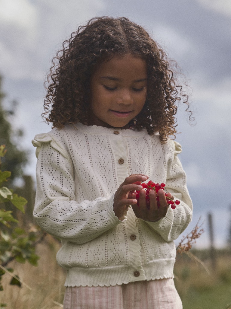 Lil' Atelier Cardigan Mini LS Strik Jela Coconut Milk - Billede 4