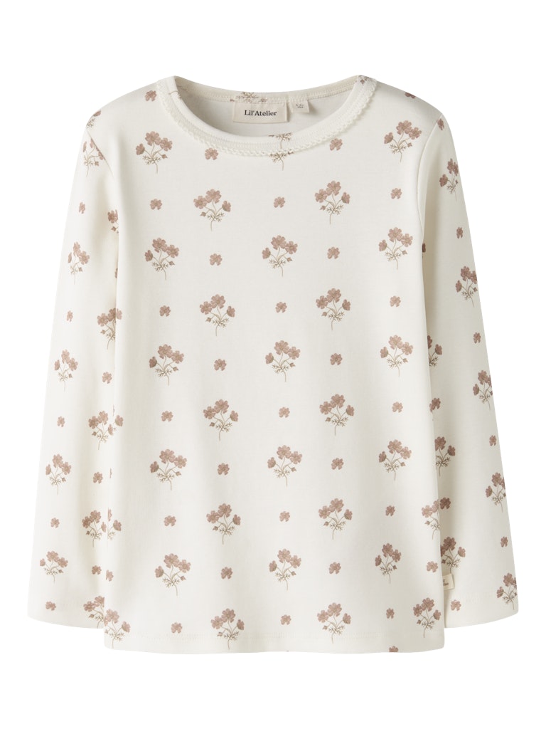 Lil' Atelier Bluse Mini LS Layo Sig Slim Coconut Milk