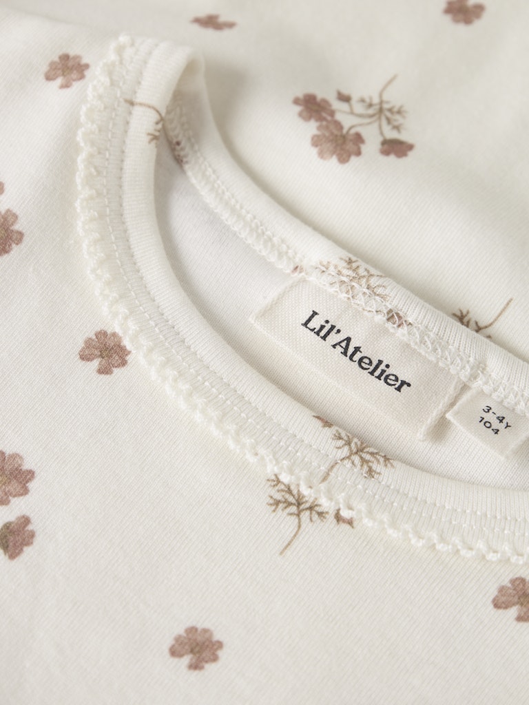 Lil' Atelier Bluse Mini LS Layo Sig Slim Coconut Milk - Billede 3