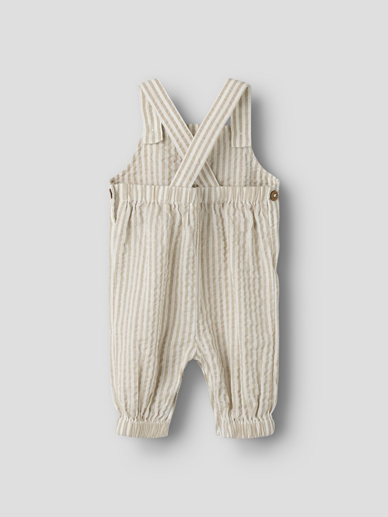 Lil' Atelier Smækbukser Baby Fausto Loose Overall Coconut Milk - Billede 3