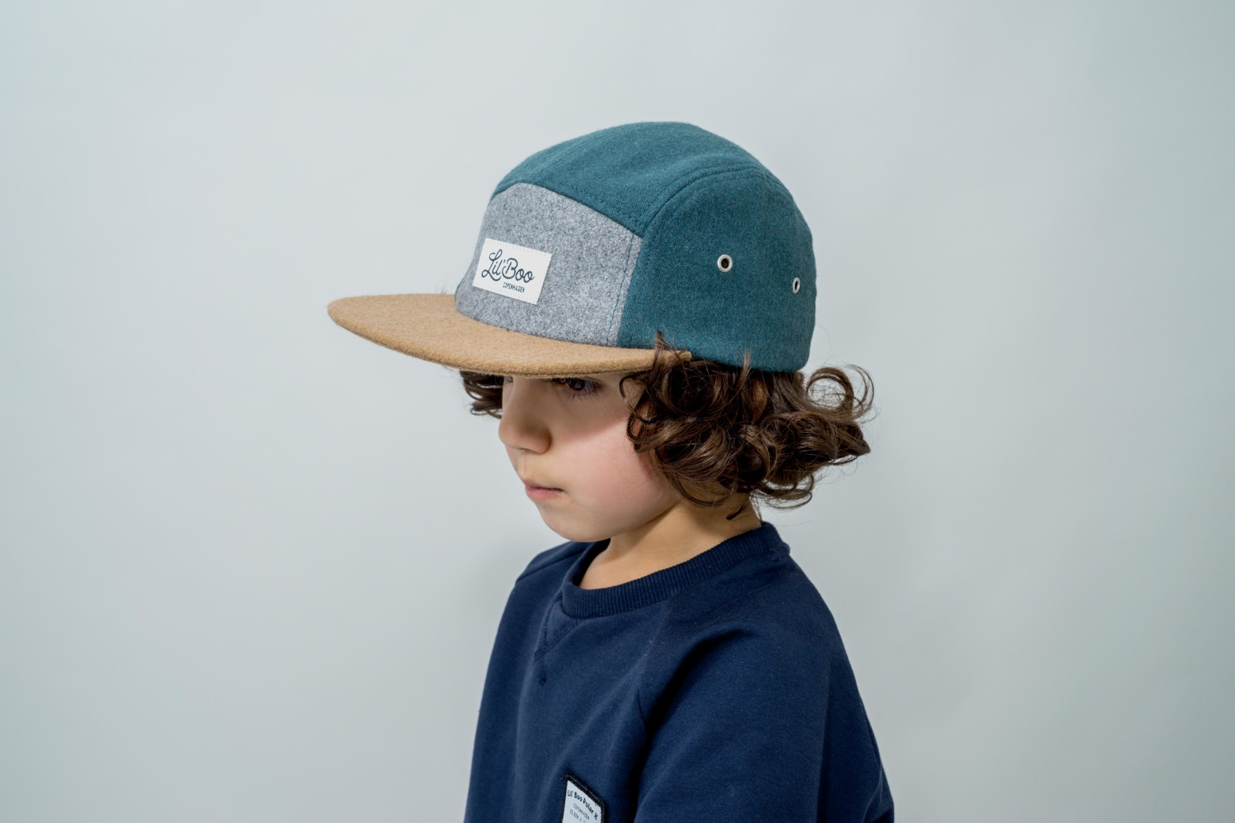 Lil' Boo Kasket Block Wool 5 panel Green - Billede 2