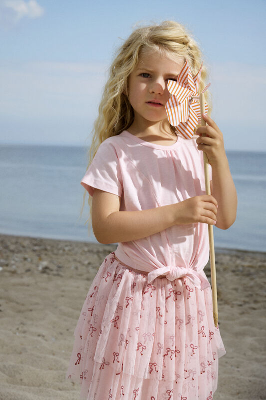 Minymo Nederdel Skirt Glitter AOP Rosen Quartz - Billede 4