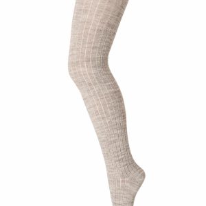MP Danmark Strømpebukser Rib Light Brown Melange