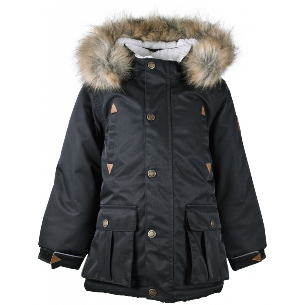 Mikk-Line Vinterjakke Dreng Twill Nylon Parca Black