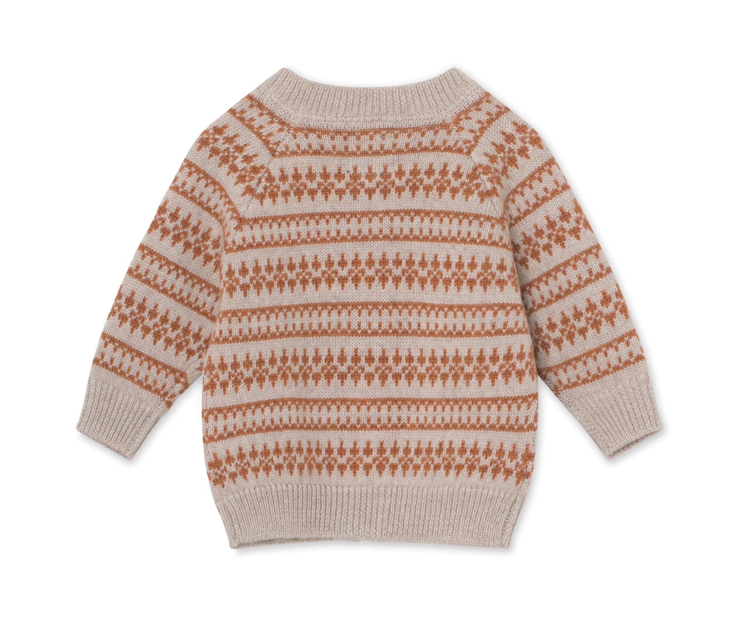 Mini A Ture Cardigan Maximus Light Brown Melange - Billede 2