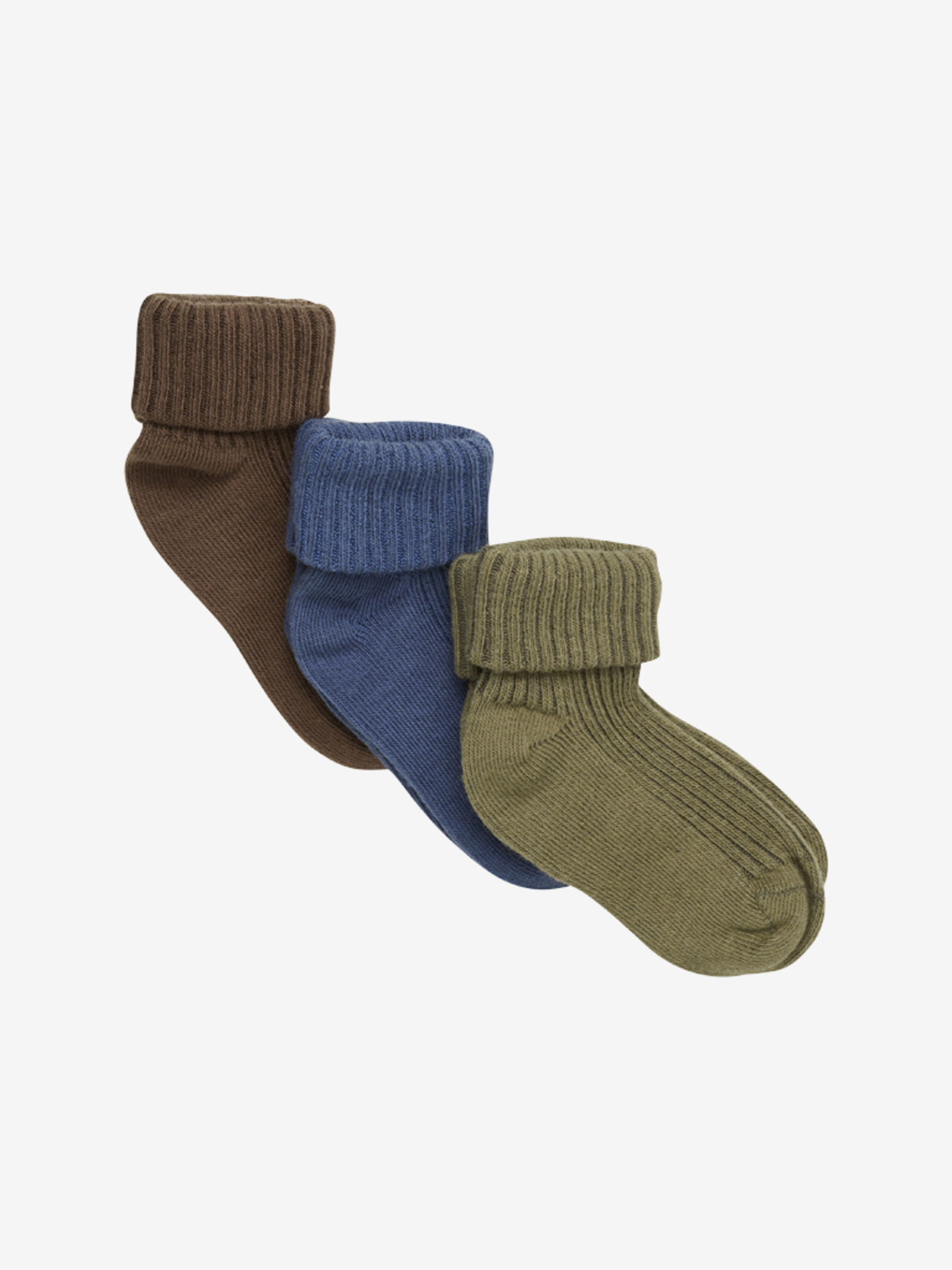 Minymo Baby Strømper Rib 3-pak Dark Olive