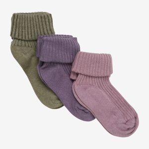Minymo Baby Strømper Rib 3-pak Orchid Haze