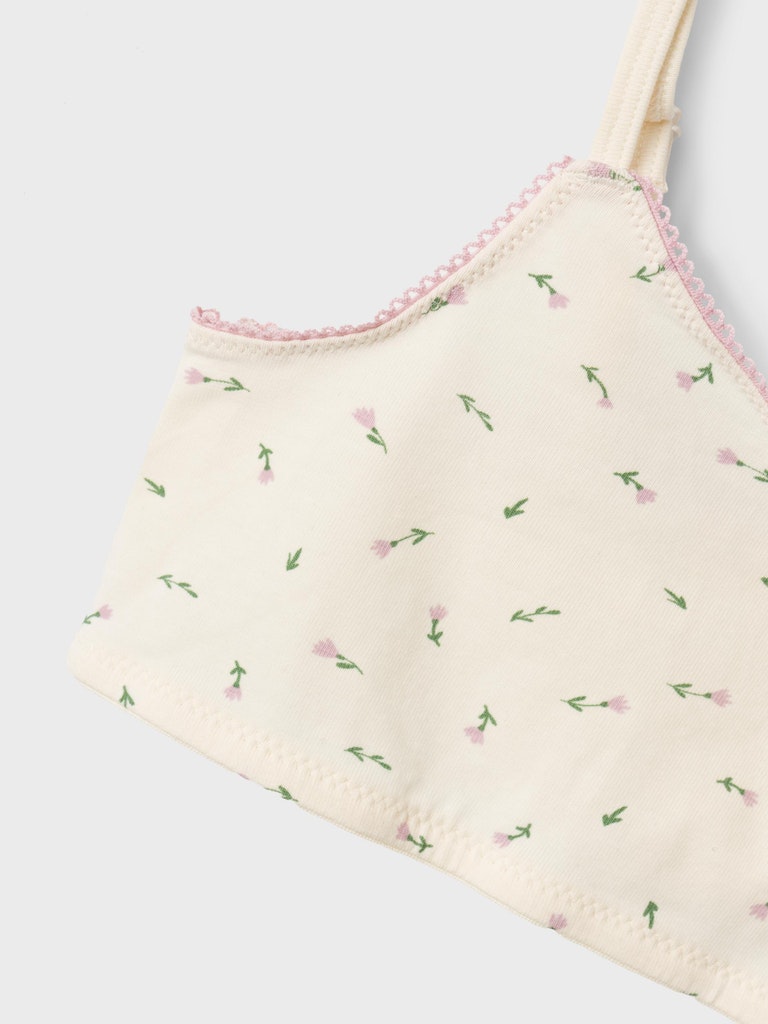Name It Bralette 2-pak Short Strap Top Floral Buttercream - Billede 3