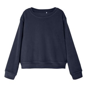 Name It Bluse Veloa Velvet Short Top Dark Sapphire