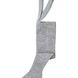 Name It Uld Strømpebukser m/seler Wakma Rib Grey Melange