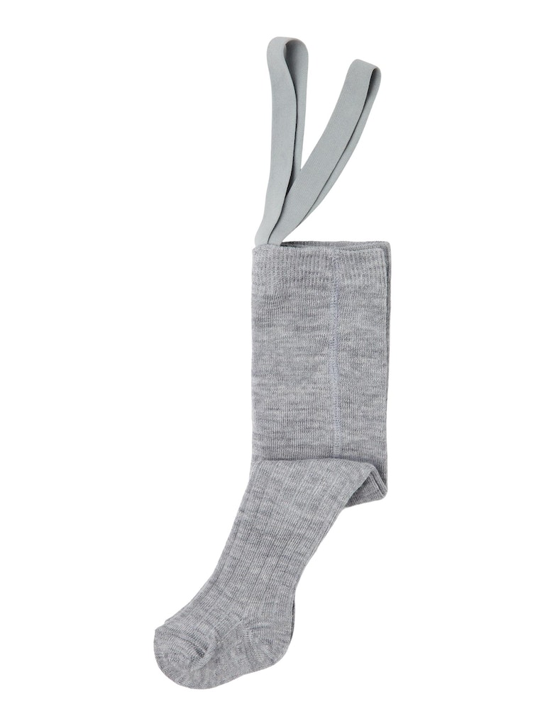 Name It Uld Strømpebukser m/seler Wakma Rib Grey Melange