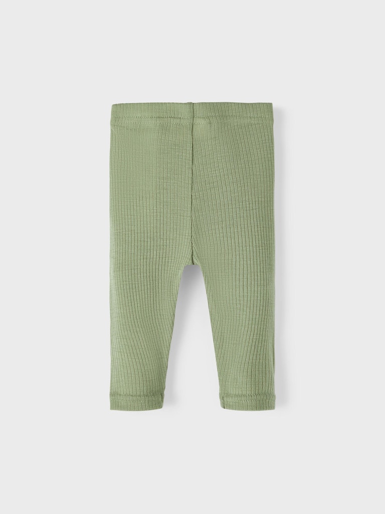 Lil' Atelier Uld Leggins Fable Slim Oil Green - Billede 3