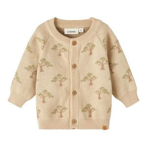 Lil' Atelier Cardigan LS Strik Lamao Pebble