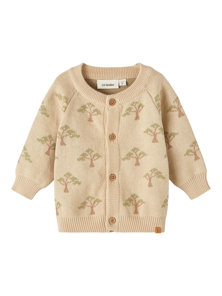 Lil' Atelier Cardigan LS Strik Lamao Pebble