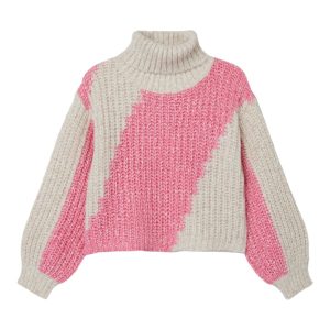 Name It Bluse Strik LS Nina Roll Neck Pink Cosmos