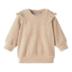 Name It Sweatshirt LS Noya Velour Oxford Tan