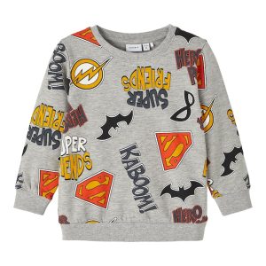 Name It Sweatshirt LS Solo Superfriends Grey Melange