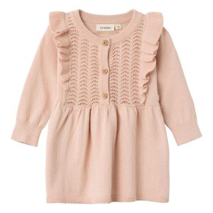 Lil' Atelier Kjole LS Strik Lara Rose Dust