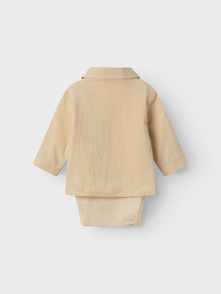 Lil' Atelier Skjorte Body LS Ruba Wood Ash - Billede 2