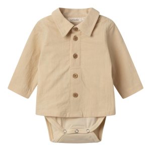 Lil' Atelier Skjorte Body LS Ruba Wood Ash