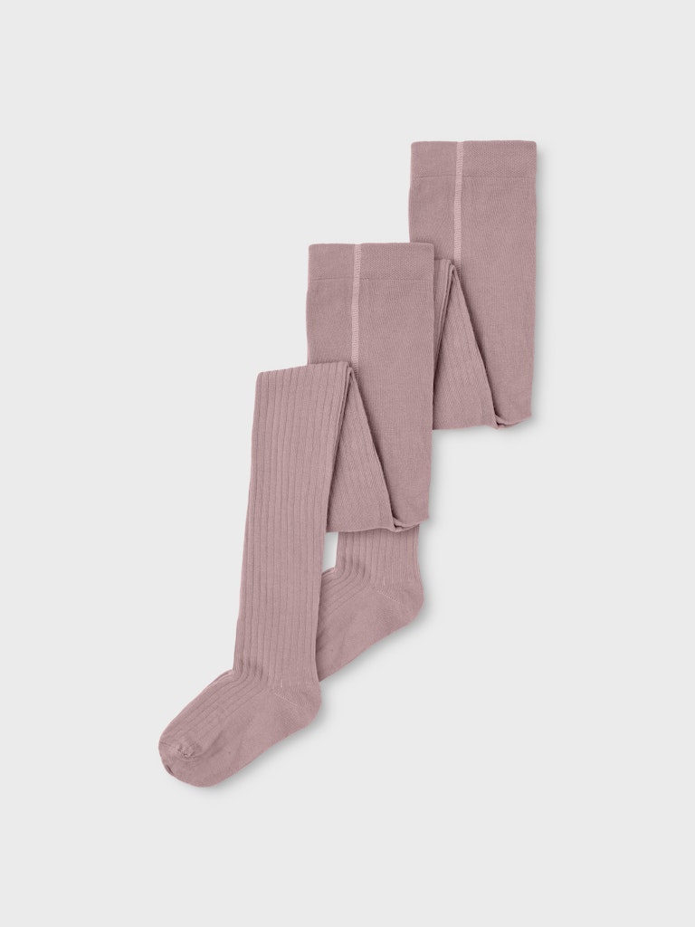Name It Strømpebukser Kids 2-pak Rib Woodrose