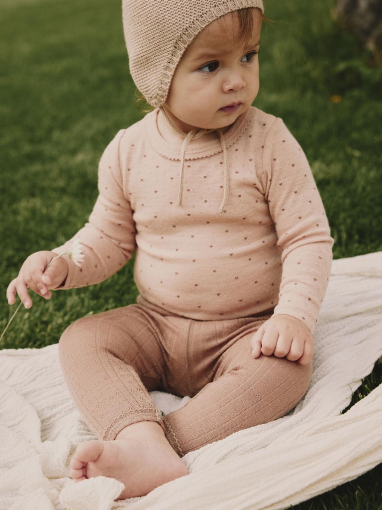 Lil' Atelier Uld Baby Leggins Nava Rugby Tan - Billede 4