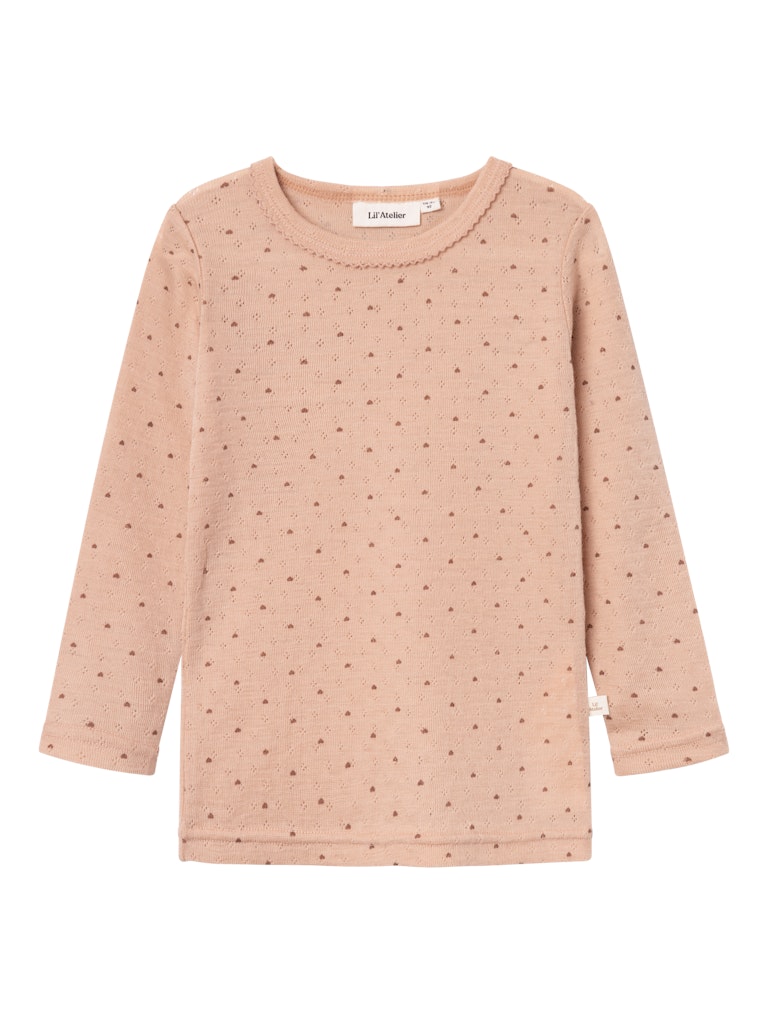 Lil' Atelier Uld Bluse LS Nava Rugby Tan